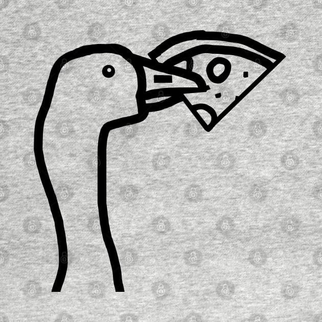 Portrait of a Goose Stealing Pizza Outline by ellenhenryart